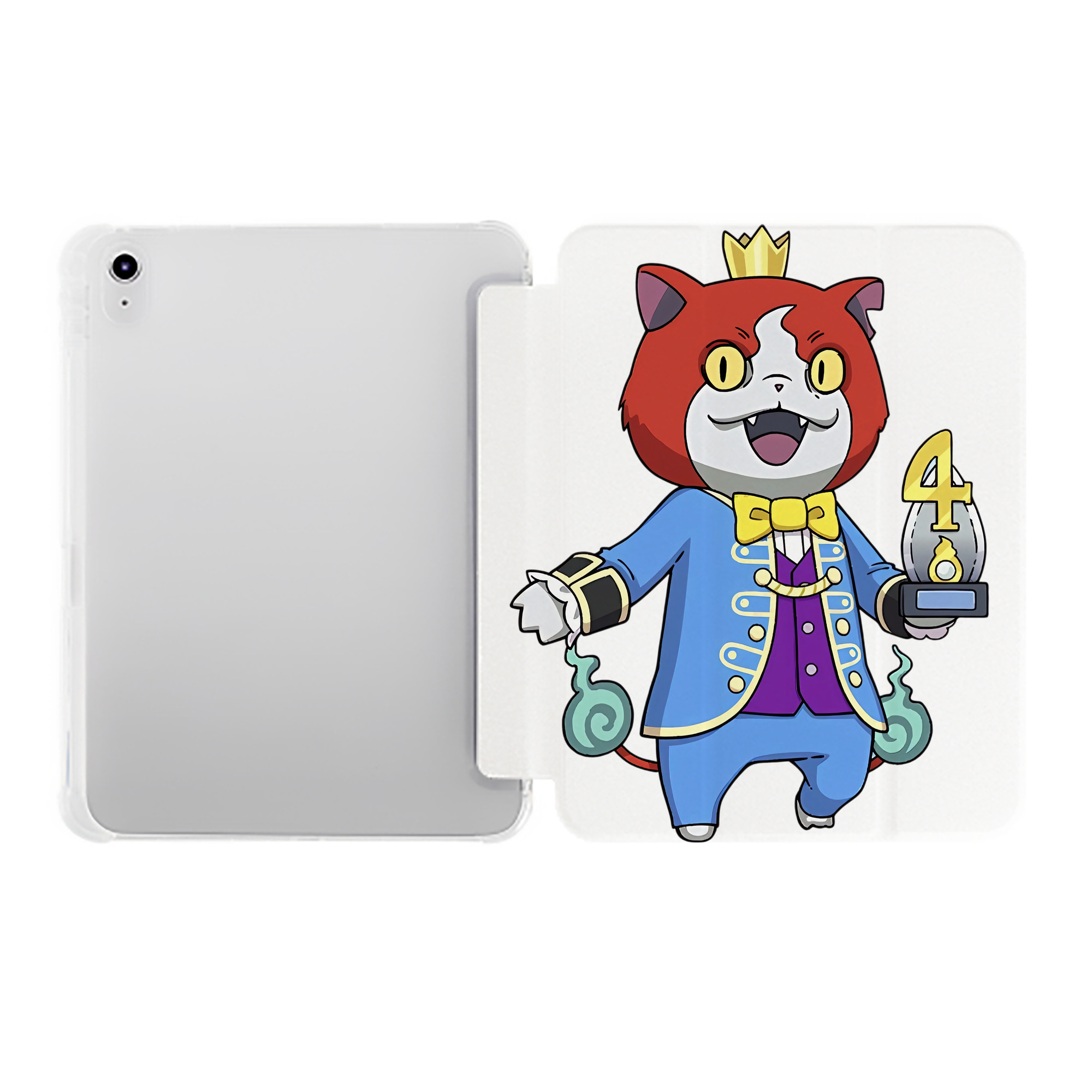 （画像用） 妖怪ウォッチ Yo-kai Watch IPad ケース ペン収納付き 三つ折りスタンド PUレザー×シリコン 対応機種9.5/10.5/10.9インチ